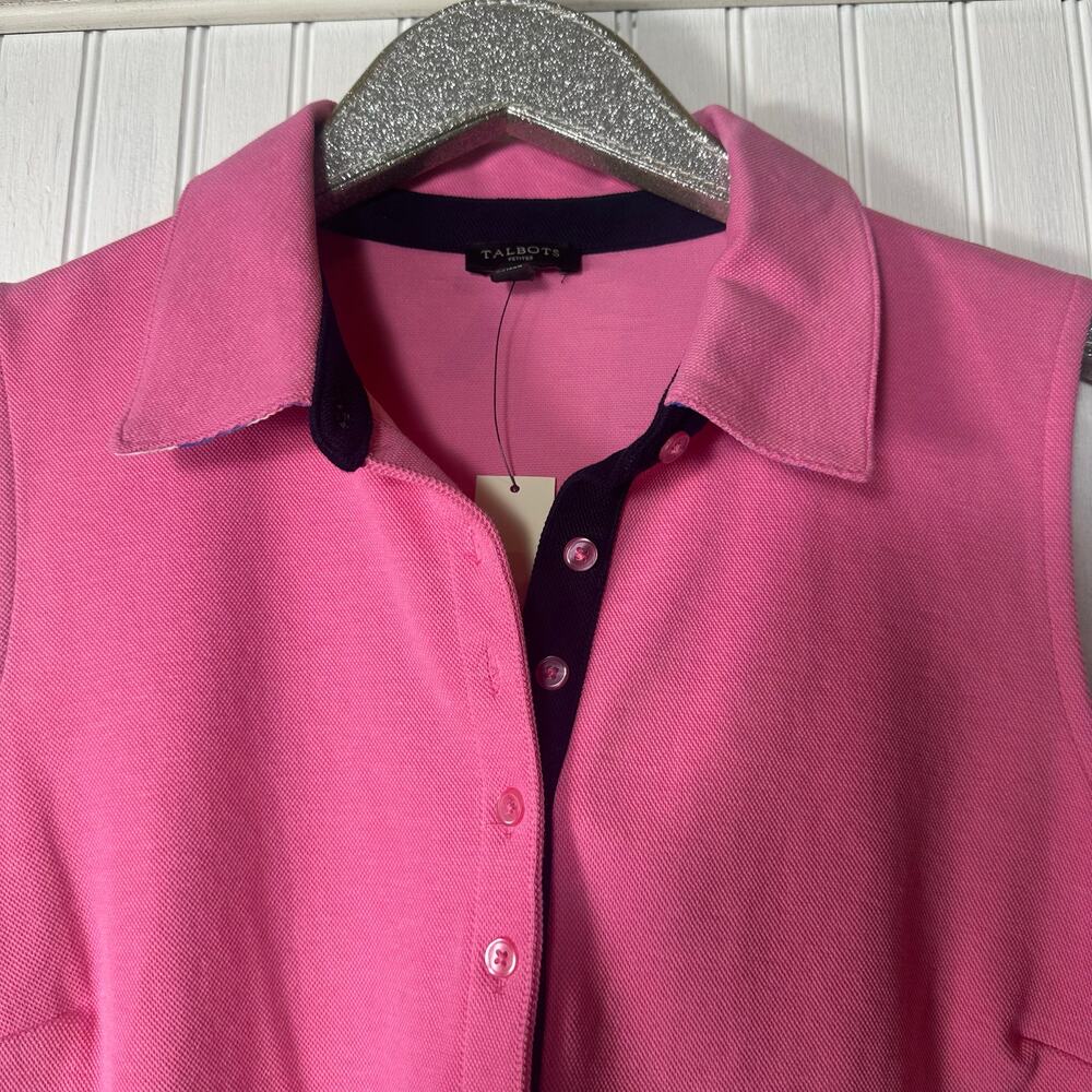 Talbots Pink Collared Sleeveless Dress NEW - Picture 3 of 7
